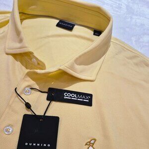 NWT Dunning Cool Max Golf Men’s Polo Shirt XXL Yellow Masters Style Performance